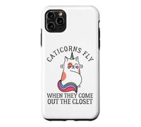 Caticorns Fly When They Come Out The Closet Cat Unicorn Fun Case for iPhone 11 Pro Max