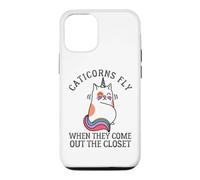 Caticorns Fly When They Come Out The Closet Cat Unicorn Fun Case for iPhone 12/12 Pro