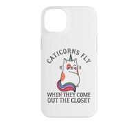 Caticorns Fly When They Come Out The Closet Cat Unicorn Fun Case for iPhone 14 Plus