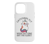 Caticorns Fly When They Come Out The Closet Cat Unicorn Fun Case for iPhone 14 Pro Max