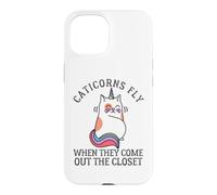 Caticorns Fly When They Come Out The Closet Cat Unicorn Fun Case for iPhone 15