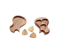 CATIEBYE 1 Set Pick Guitar Parts Guitars Sampler Guitar Thumb Ukulele Accessories Stand Plectrum for Electric Guitar with Case Rhinestone Stickers Guitar Holder Ukelele Brown Wooden