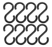 CATIEBYE 100Pcs S Shaped Hooks for Hanging Plastic Hanging Holder Multipurpose Organizer Stylish Modern Minimalist Black Hooks for Room Decoration Kitchen