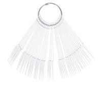 CATIEBYE 100pcs White Fan Shape Nail Gel Tips Made of Smooth Abs Material Easy to Carry False Nail Polish Tips for Art Display and Art Practice