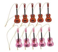 CATIEBYE 10pcs Mini Christmas Guitar Ornaments Lightweight Xmas Tree Hanging Decorations for Holiday Parties and Home Decor Delicate Acrylic Musical Instrument Accents