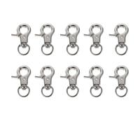 CATIEBYE 10pcs Stainless Steel Birdcage Metal Clips Lightweight Compact Anti-escape Latch Swivel Trigger Snap Hooks for A Variety of Cages Silver