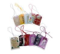 CATIEBYE 10pcs Traditional Japanese Omamori Hanging Charms Embroidered Lucky Amulets for Luck Health Wealth Success Portable Decorative Pendants for Bags Cars Personal Use