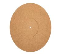 CATIEBYE 12-inch Natural Cork Vinyl Record Mat with Groove, 3mm Thick Shock-absorbing Turntable Pad for Home Phonograph Players