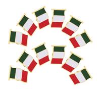 CATIEBYE 12pcs Italian Flag Brooch Pins with Iron Material and Enamel Finish, Secure Fastening Butterfly Clasp, Unique Shape, Elegant Design for Themed Events and Celebrations