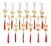 CATIEBYE 12pcs Year the Horse Hanging Ornament for Chinese New Year Stylish Polyester and Plastic Pendant with Elegant Design, for Bedrooms and Living Rooms Decoration