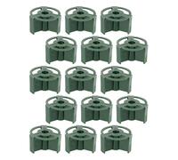 CATIEBYE 15pcs Plastic Memorial Grave Vase Inserts for Cemetery Floral Arrangements, Easy Installation and Stability Enhancement, Green Flower Stand for Outdoor Tombstone Decorations