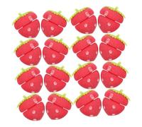 CATIEBYE 18pcs Curly Hair Artifact Strawberries Hair Curlers Strawberry Heatless Curlers for Curl Formers Sponge Red