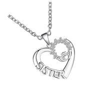 CATIEBYE 1Pc Delicate Love Heart Necklace for Women Elegant Sister Clavicle Chain Chic Neck Pendant for Valentine Day Birthdays and Mother Day