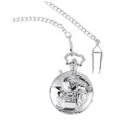 CATIEBYE 1pc Vintage Locomotive Pocket Watch Chain Decorative for Clothing for Train Enthusiasts Fathers Day Birthdays Elegant Silver Design