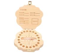 CATIEBYE 1set Boy Girl Teeth Storage Box Wooden Keepsake Container for Teeth Adorable Deciduous Holder Chinese Zodiac Dragon Design for Boys and Girls