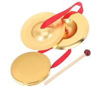 CATIEBYE 1set Handheld Gong Instrument for Boy Girl Funny Percussion Toy for Music Enthusiasts Includes Gong and Cymbals for Home Decor and Collectibles Safe and Construction