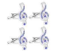 CATIEBYE 2 Pairs Copper Shirt Cufflinks with Music Note Design, Smooth Workmanship and Fashion Style for Business Meetings and Concerts