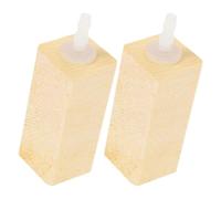CATIEBYE 2 Pcs Wooden Air Stone for Fish Tank Aquarium Bubble Diffuser with Robust Accessories, Small Practical Air Bubbler for Freshwater and Saltwater Aquariums, Protein Skimmer Supply