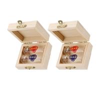 CATIEBYE 2 Set Wooden Hair Keepsake Box for Umbilical Cord Preservation and First Haircut Storage, Elegant Beige Wood and Glass Design, Easy Maintenance, for Home Decor and Displaying