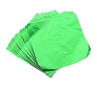 CATIEBYE 200sheets Food Grade Foil Wrappers for Candy and Chocolate Packaging Shiny Green Candy Wrapping Papers for Homemade Sweets Caramels Lollipops Party and Wedding Use