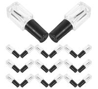 CATIEBYE 20pcs Glass Nail Polish Bottles with Brush Cap Clear Refillable Containers for Nail Art Supplies Thickened Glass for Cuticle Oils Essential Oils Perfume and Glitter Storage