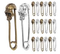 CATIEBYE 20pcs Skull Brooch Pin Punk Retro Elegant Alloy Safety Pins for Clothes Lightweight Decorative Scarf and Bag Accessories for Female