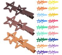 CATIEBYE 21 Pcs Star Hair Clips, Small Metal Duckbilled Hair Clips with Convenient Use and Sturdy Design, Cute Five-pointed Star Shape for Daily Wear and Parties
