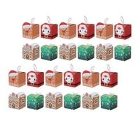 CATIEBYE 24pcs Christmas Candy Boxes Small Paper Gift Boxes with Lovely Xmas Themed Pattern and Handle for Storing Small Objects and Party Decoration, for Entertaining Guests
