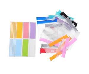 CATIEBYE 27 Pcs Waterproof Pill Holder Bags with Zipper and Label Stickers, Versatile PVC and Paper Small Storage Bags for Daily Use and Travel Organiser for Nuts and Candies