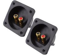 CATIEBYE 2pcs 3.1 Inch Gold-plated Speaker Terminal Connectors with Spring-loaded Push Type for Subwoofer Box Speaker Wire Adapter Junction Cup