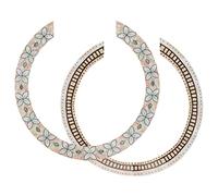 CATIEBYE 2pcs Acoustic Guitar Sound Hole Rosette Stickers, Self-adhesive Inlay Decal for Guitar Decoration, Unique Four-leaf Clover and Grid Pattern Sound Hole Rings