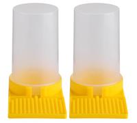CATIEBYE 2pcs Bee Bath for Garden with Water Feeder Beehive Entrance Dispenser Plastic Bee Watering Cup for Beekeepers High Stability and Simple to Use for House Use