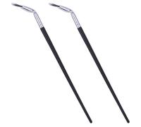 CATIEBYE 2pcs Black Curved Lash and Eyebrow Brushes with Wood Handles and Fiber Fur, Sl esign Easy to Carry for Precise Eye Makeup Application