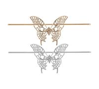 CATIEBYE 2pcs Butterfly Hair Fork: Chinese Chignon Japanese Chopsticks Butterfly Pins for Long Hair Sticks for Buns for Women Girls Accessories
