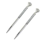 CATIEBYE 2pcs Decorative Metal Ballpoint Pens, Sparkly Writing Pens, Wear-resistant Smooth Ink, Office Gift Set for Employee Benefits