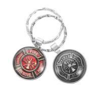 CATIEBYE 2pcs Firefighter Keychain Decoration Small Metal Hanging Firefighter Pendant Keyring Ornament Bag Pendant for Rescue and Emergency Use