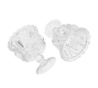 CATIEBYE 2pcs Glass Ice Cream Cup Clear Glass Bowls Parfait Sundae Trifle Bowl Footed Dessert Cups Transparent