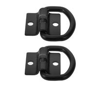 CATIEBYE 2pcs Heavy-duty Trailer Tie Downs Cargo Anchor Rings Truck Bed Tie down Hooks Stainless Steel Construction Black Colour 260kg Capacity Suitable for Trucks and Trailers