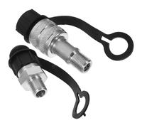 CATIEBYE 2pcs Hydraulic Quick Connect Couplings Threaded Quick Connect Hose Coupler M6x15 Carbon Steel Rubber Material Capability Effortless Attachment Changes for Hydraulic Jack