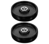 CATIEBYE 2pcs Jack Roller Replacement Wheels for Horizontal Floor Jack 2 Ton Capacity Black Iron Deformation Resistant Parts with Hole Diameter Suitable for Professional Use