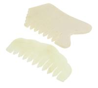 CATIEBYE 2pcs Jade Gua Sha Comb and Scalp Massage Tool Set, Natural Jade Scraping Massage Comb for Facial Beauty and Hair Scalp Care, Suitable for Relaxation and Skin