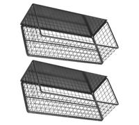 CATIEBYE 2pcs Magnetic Fridge Organizer Rack with Magnetic Suction Design and Hollow Ventilation Iron Shelf for Bottles and Spice Jars, Suitable for Microwave and Dining Room Storage