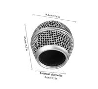 CATIEBYE 2pcs Metal Microphone Grill Mesh Replacement for Dynamic Mic Ball Head Microphone Ball Mesh Accessory for Live Performance and Recording