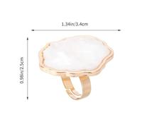 CATIEBYE 2pcs Nail Art Mixing Palettes Shell Marble Finger Ring Plates for Nail Technician Gel Polish Mixing Tools with White and Pink Marble Design