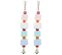 CATIEBYE 2pcs Parrot Chew Hanging Cage for Beak Grinding and Stress Relief Safe Material Fun Bird Bite for Macaw Budgie Cockatiel African Grey Random Color Random Color