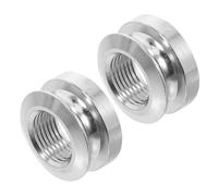 CATIEBYE 2pcs Pickup Tail Pin Caps with Thread Acoustic Guitar Strap Buttons Replacement Endpin Jack Covers for Electric and Acoustic Guitars Compact Silver Caps for Easy Installation and