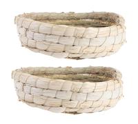 CATIEBYE 2pcs Pigeon Nests Household Nests Pigeon Keeping Accessory Corn Husk Material Simple Elegant Rustic Style Warm Sheltered Environment Coffee Colour