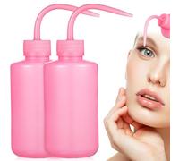 CATIEBYE 2pcs Plastic Lash Cleaning Squeeze Bottles with Angled Narrow Spout for Precise Liquid Control Reusable Eyelash Wash Tools for Beauty Salon and Plant Watering