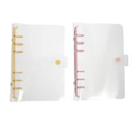 CATIEBYE 2pcs Plastic Loose-Leaf Notebook Shell Binder with Press Both Ends to Open Feature, A6 Cover for Office and School Use, Protective Refillable Binder Accessory