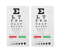 CATIEBYE 2pcs Pvc Plastic Vision Chart Double-sided Eye Exam Chart Resistant to Curling and Deformation for School and Office Use Quick Visual Acuity Test